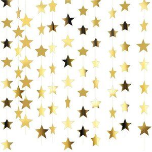 Glitter Star Garland Banner Decor, 130 Feet Bright Star Hanging Bunting Banner